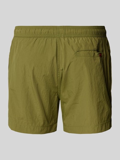 HUGO Badehose mit Label-Patch Modell 'Dominica' Khaki 3