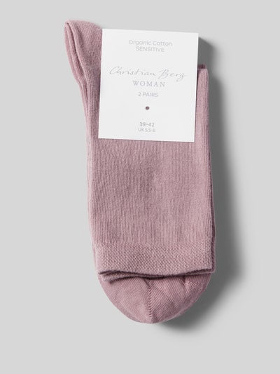 Christian Berg Woman Socken mit Label-Detail im 2er-Pack Altrosa 3