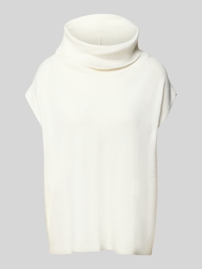 Produktfoto, Relaxed Fit Pullunder aus Viskose-Mix mit Rollkragen von Christian Berg Woman, cremefarben, Strick-Optik, Kappärmel, Rückenlänge 55 cm