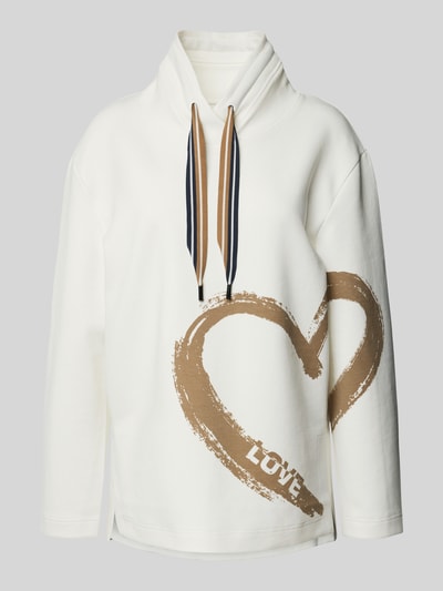 Marc Cain Hoodie mit Motiv-Print Offwhite 2