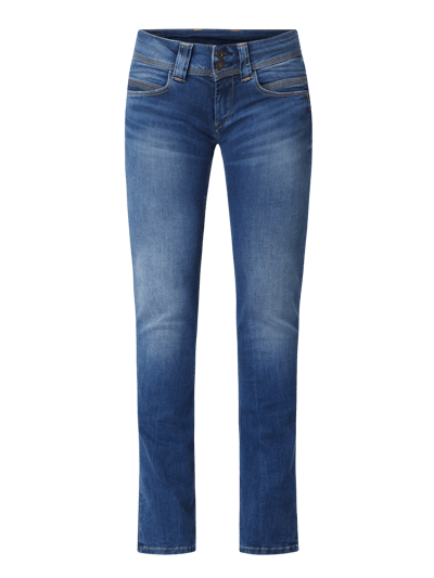 Pepe Jeans Jeansy z niskim stanem i 5 kieszeniami Jeansowy niebieski 2