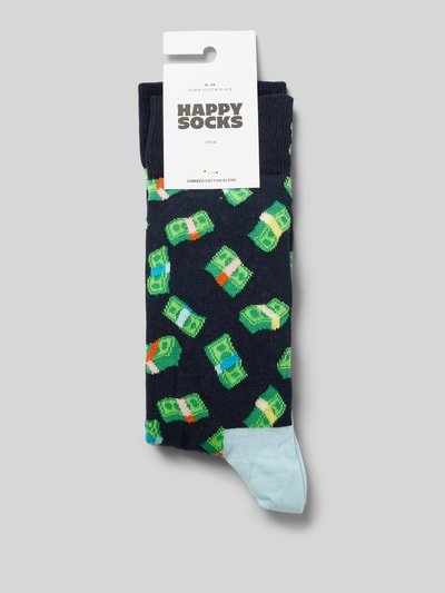 Happy Socks Socken mit Label-Print Dunkelblau 3