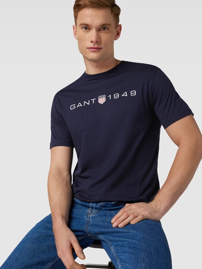 Gant T-Shirt mit Label-Print Marine 3