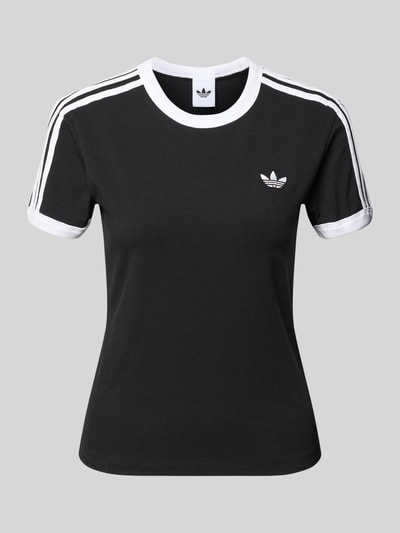 adidas Originals T-shirt o kroju slim fit z mieszanki bawełny Czarny 2