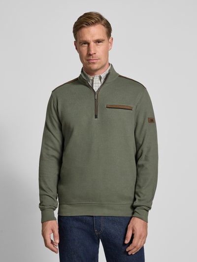 bugatti Sweatshirt mit Label-Detail Khaki 4