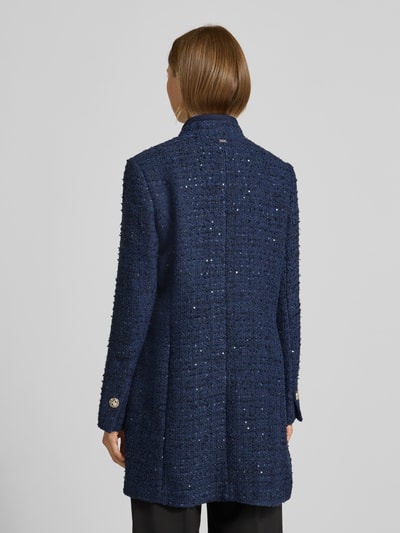 WHITE LABEL Mantel mit Viskose-Anteil und Pailettenbesatz Dunkelblau 5