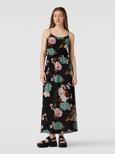 Only Midi-jurk met all-over bloemenmotief, model 'WINNER' Zwart - 4
