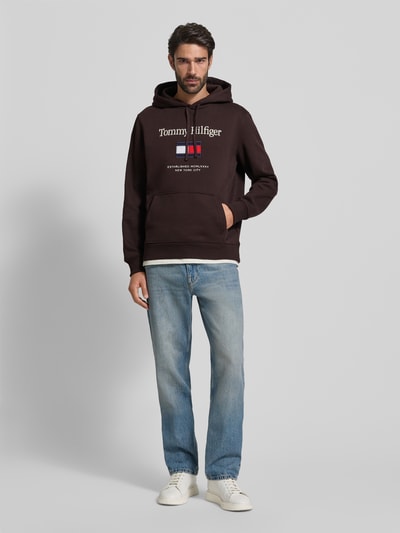 Tommy Hilfiger Regular fit hoodie van katoenmix Chocoladebruin - 1