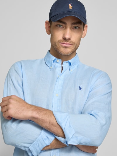 Polo Ralph Lauren Freizeithemd mit Label-Stitching Hellblau 3
