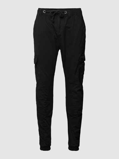 URBAN CLASSICS Joggingbroek met cargozakken in effen design Zwart - 2