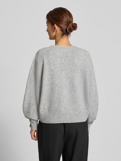 Vero Moda Comfort Fit Strickpullover mit Woll-Anteil Modell 'BOOM' Hellgrau Melange 5