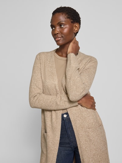 Vero Moda Relaxed fit cardigan met steekzakken, model 'DOFFY' Zand gemêleerd - 3