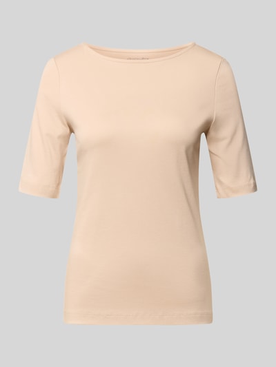 Produktfoto, T-Shirt mit U-Boot-Ausschnitt von Christian Berg Woman in Beige, reine Baumwolle, Regular Fit, unifarben, glatte Textur