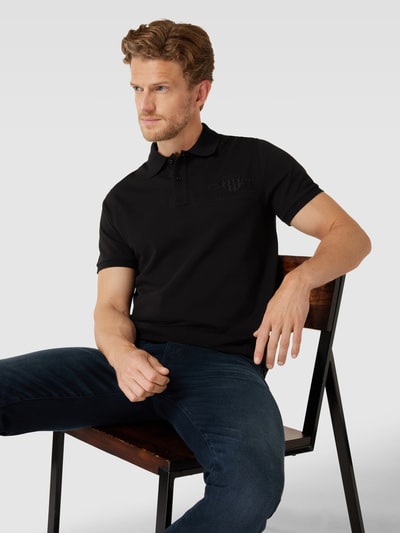 Gant Poloshirt mit Label-Stitching Black 3