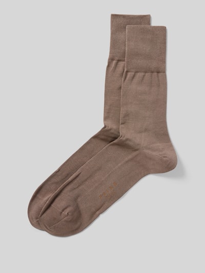 Falke Socken mit elastischem Bündchen Modell 'Tiago' Taupe 1