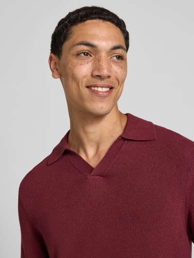 Marc O'Polo DENIM Koszulka polo o kroju regular fit z mieszanki bawełny Bordowy 3