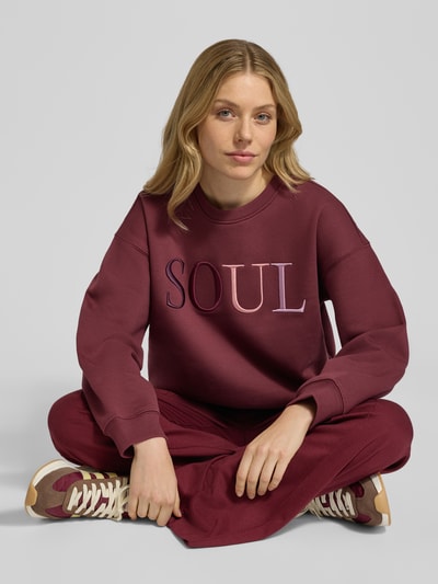 Smith and Soul Sweatshirt mit Stitching und Rundhalsausschnitt Bordeaux 3