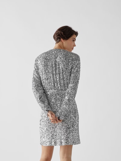 ROTATE Minikleid mit Paillettenbesatz Silber 5