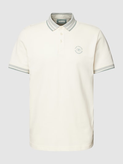Tom Tailor Poloshirt mit Kontraststreifen Modell 'basic polo' Beige 2