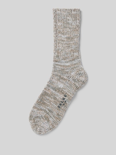 Falke Socken mit Strukturmuster Modell 'Brooklyn' Silber Melange 1