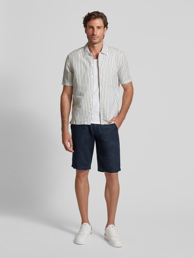 Marc O'Polo Regular Fit Leinenbermudas mit Gesäßtaschen Modell 'Reso' Dunkelblau 1