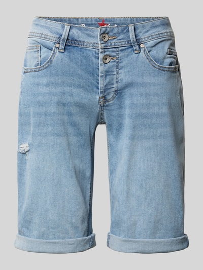 Produktfoto, Jeansshorts im Destroyed-Look Modell 'Malibu' von Buena Vista aus Viskose-Baumwoll-Mix im Regular-Fit, hellblau, sichtbare Bundweite und Innenbeinlänge, dezente Destroyed-Details, glatte Struktur.