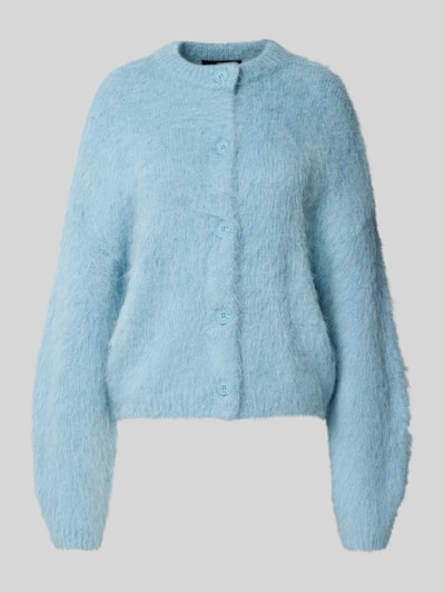 Someday Gebreid jack met knoopsluiting, model 'Tamanah' IJsblauw - 2