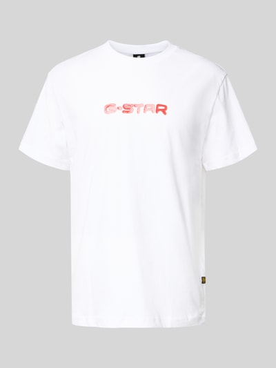 G-Star Raw T-Shirt mit Label-Print Weiss 2