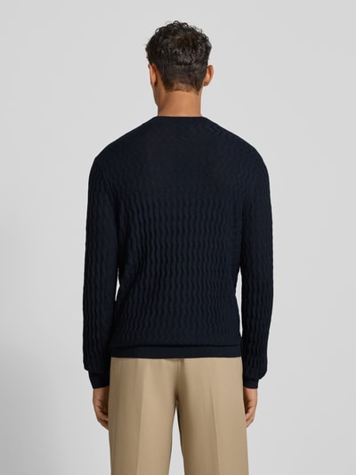 ARMANI EXCHANGE Wollen pullover met structuurmotief Marineblauw - 5