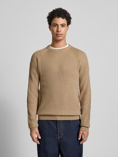 JACK & JONES Gebreide pullover met ronde hals, model 'PANNEL' Beige - 4