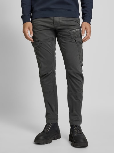 PME Legend Slim Fit Cargohose mit Label-Detail Modell 'NORDROP' Anthrazit 4