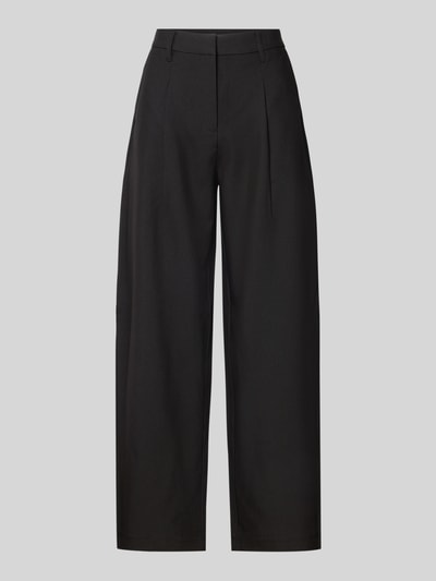 Produktfoto, schwarze Slim Fit Anzughose mit Viskose-Anteil Modell 'BOSELLA' von PIECES, glatte Oberfläche, gerade Form, Damen Anzughose