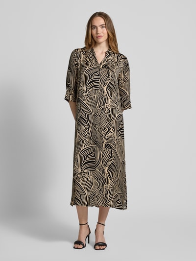 Soyaconcept Relaxed Fit Midikleid aus reiner Viskose Modell 'Signora' Black 4