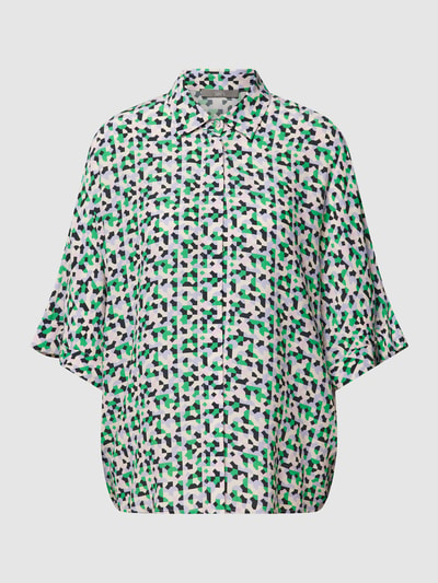 Jake*s Collection Bluzka koszulowa z wzorem na całej powierzchni Jabłkowozielony 2