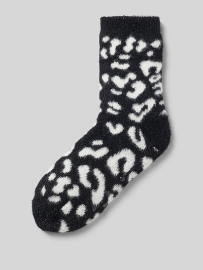 CAPELLI NEW YORK Socken mit geripptem Abschluss und Animal-Print Black 1