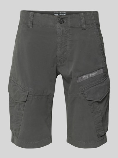 Produktfoto, Tapered Fit Cargo Bermudas mit Pattentaschen Modell 'Nordrop' van PME Legend, katoenmix met stretch, knoop- en ritssluiting, zij-steekzakken, klepzakken, labelpatch, strookzakken aan de achterkant, bandwijdte maat 32: 44 cm, binnenbeenlengte maat 32: 29 cm