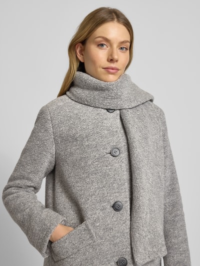 Fuchs Schmitt Lange jas met wol en sjaaldetail Zilver - 3
