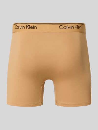 Produktfoto, Pant & Trunk mit elastischem Label-Bund im 3er-Pack Modell 'BOXER BRIEF' von Calvin Klein Underwear, einfarbig beige, glatte Oberfläche