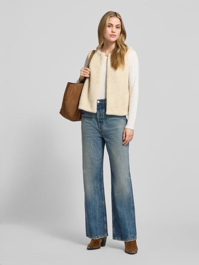 Tom Tailor Regular fit gilet in de look van imitatiebont Zand - 1