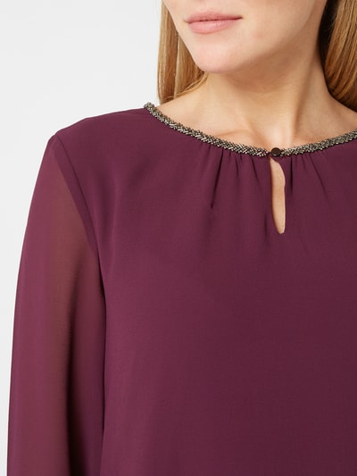 s.Oliver BLACK LABEL Blusenshirt aus Chiffon mit Zierperlen Aubergine 3