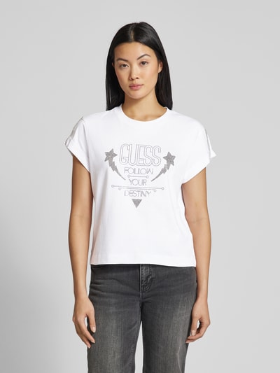 Guess T-Shirt mit Label-Detail Weiss 4