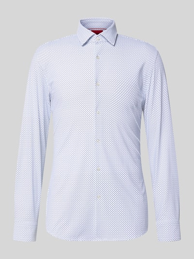 HUGO Slim Fit Businesshemd mit Allover-Print Modell 'KENNO' Weiss 2