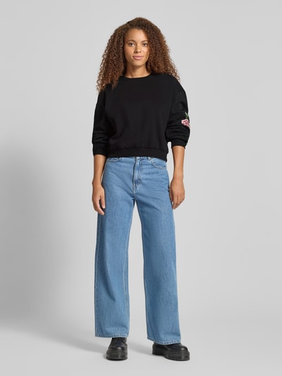 Only Regular fit sweatshirt van katoenmix, model 'BROOKLYN' Zwart - 1