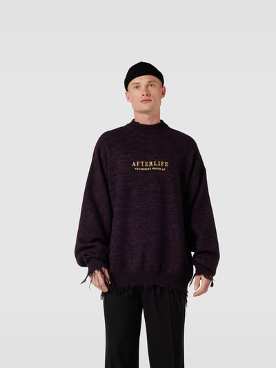 VETEMENTS Oversized Pullover mit Label-Stitching Violett 4