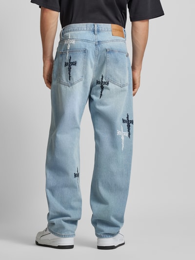 REVIEW Baggy Jeans mit Kreuz-Stickerei Blau 5