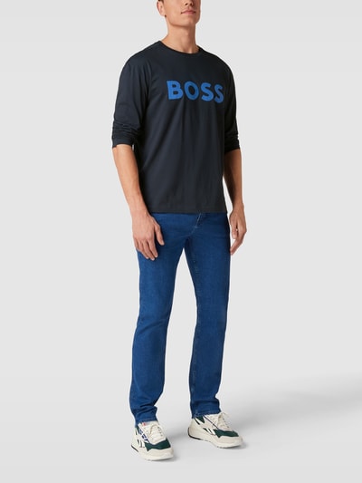 BOSS Green Longsleeve mit Label-Detail Dunkelblau 1