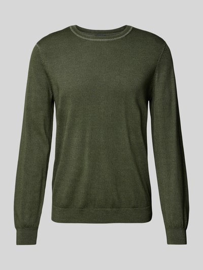 OLYMP Level Five Slim fit gebreide pullover met ronde hals Donkergroen - 2