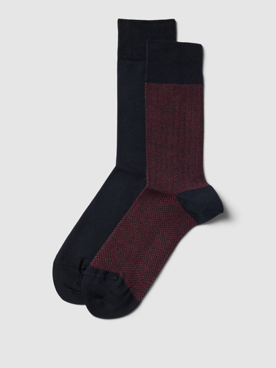 Christian Berg Men Socken im 2er-Pack mit Label-Detail Marine 1