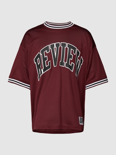 REVIEW T-Shirt aus Mesh mit Rundhalsausschnitt Bordeaux Rot 2
