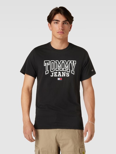 Tommy Jeans Regular Fit T-Shirt mit Label-Print Modell 'ENTRY' Black 4